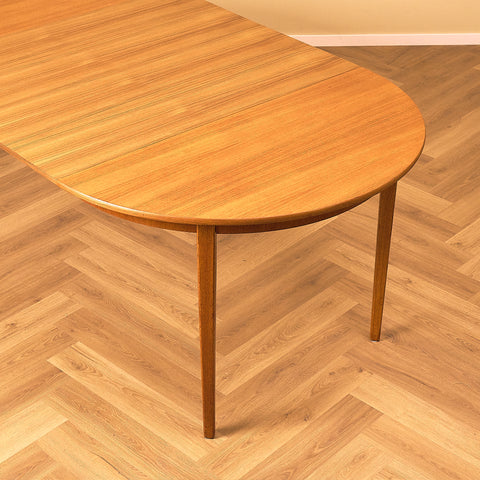 Swedish round dining table in teak