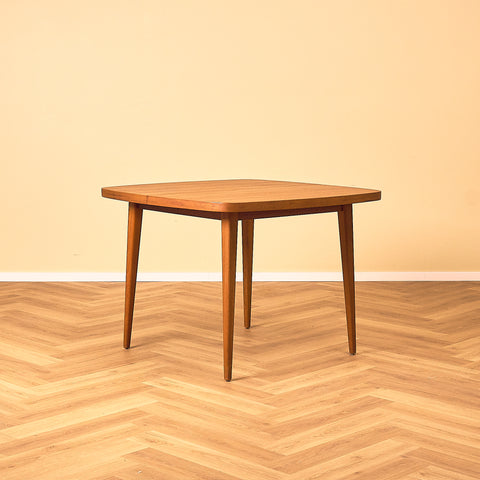 Swedish square dining table in teak by AB Möbelfabriken Linden