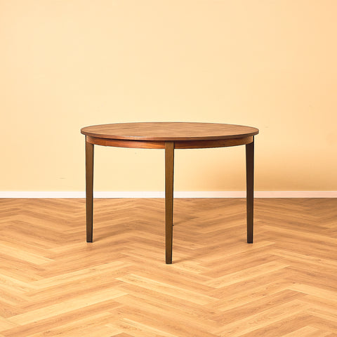 Swedish round dining table in teak