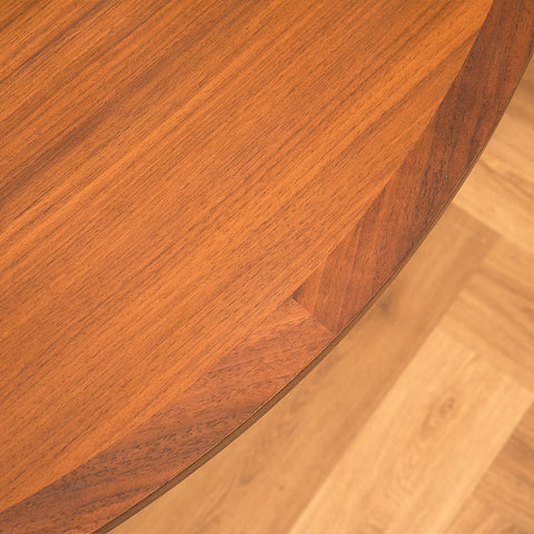 Swedish round dining table in teak and beech