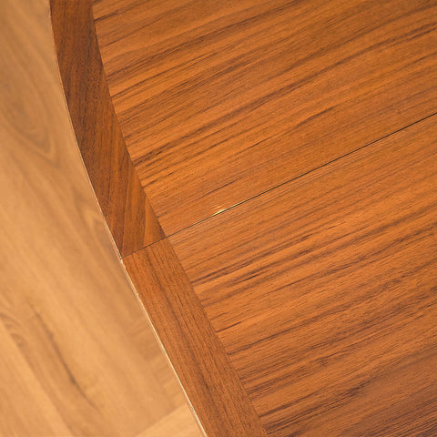 Swedish round dining table in teak and beech