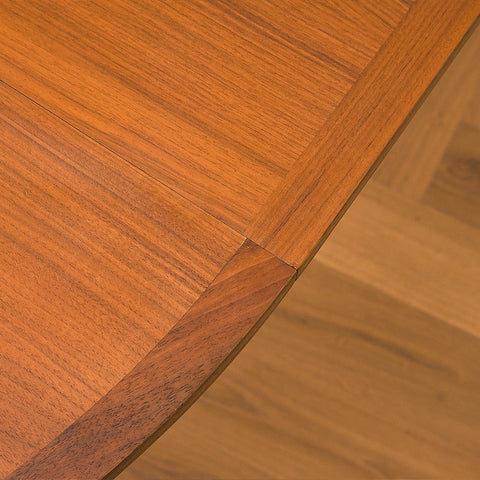 Swedish round dining table in teak and beech