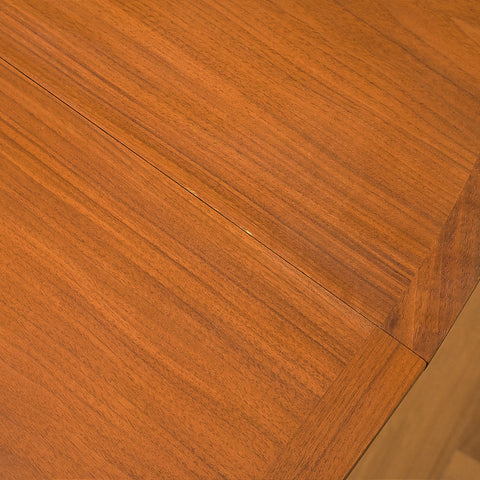 Swedish round dining table in teak and beech