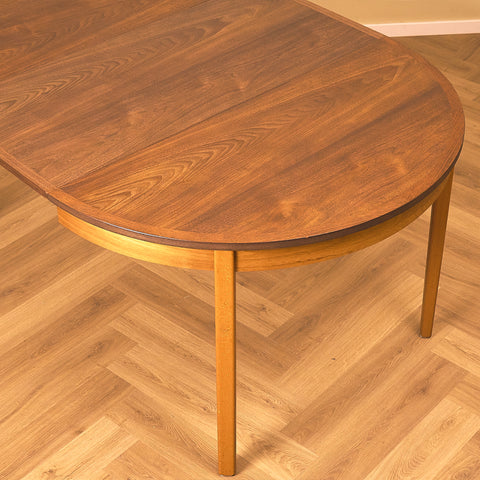 Swedish round dining table in teak by Nils Jonsson for Troeds