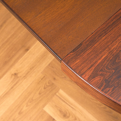 Danish round dining table in Santos rosewood by Villy Schou Andersen