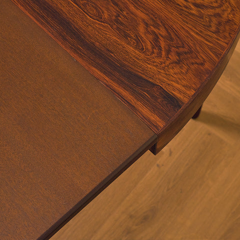 Danish round dining table in Santos rosewood by Villy Schou Andersen