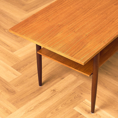 Danish coffee table in teak and walnut