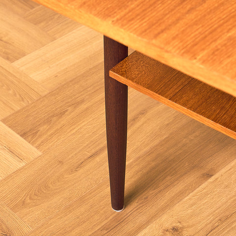 Danish coffee table in teak and walnut