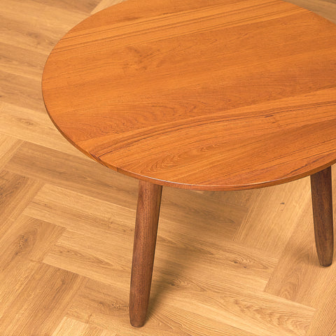 Danish small coffee table in teak and walnut