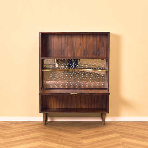 Santos Rosewood Bookshelf with Bar Compartment