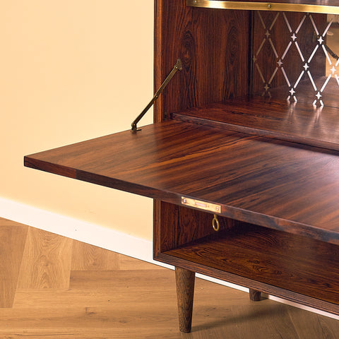 Santos Rosewood Bookshelf with Bar Compartment