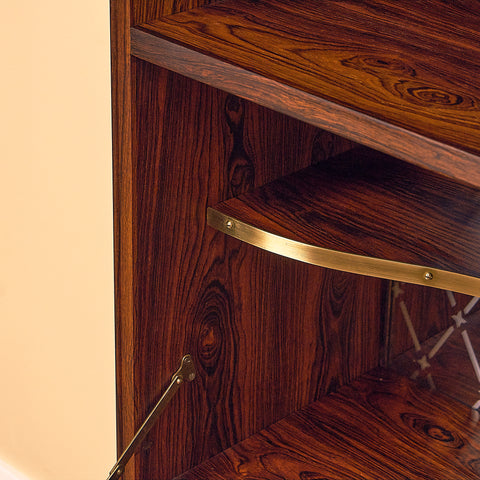 Santos Rosewood Bookshelf with Bar Compartment