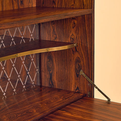 Santos Rosewood Bookshelf with Bar Compartment