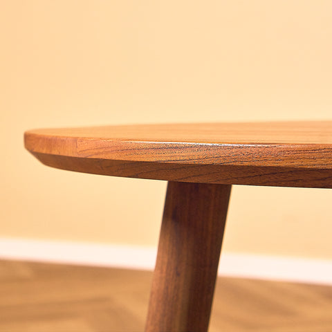 Danish small coffee table in teak and walnut