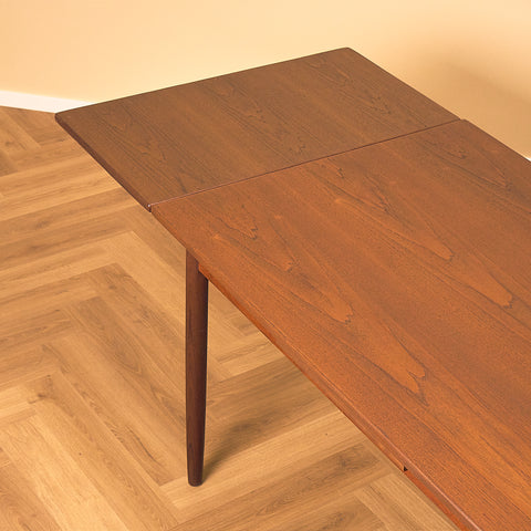 Danish Teak and Walnut Dining Table with Pull-out Leaves