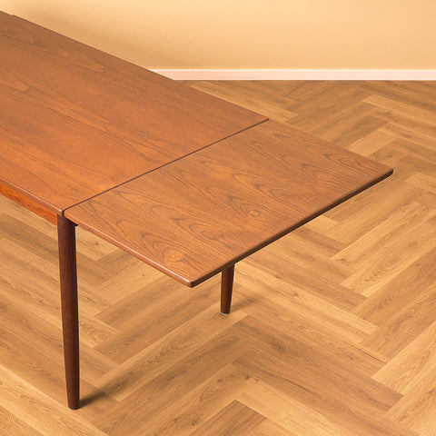Danish Teak and Walnut Dining Table with Pull-out Leaves