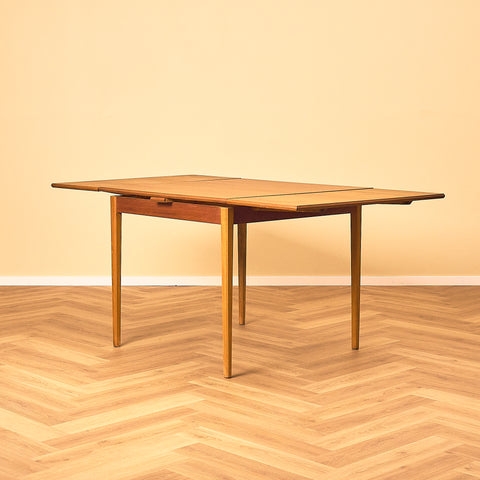 Square Teak Dining Table with Pull-out Leaves