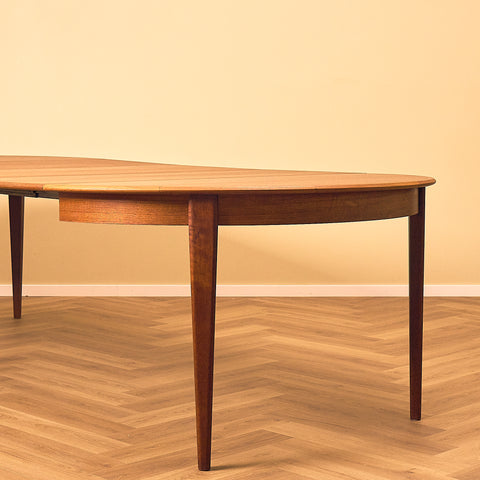 Large Round Teak Dining Table with Three Leaves