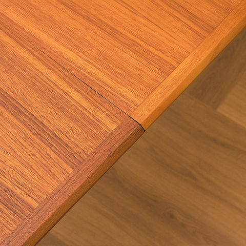 Large Round Teak Dining Table with Three Leaves