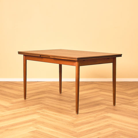 Danish Teak Dining Table with Draw Leaves
