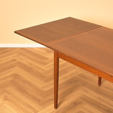 Danish Teak Dining Table with Draw Leaves
