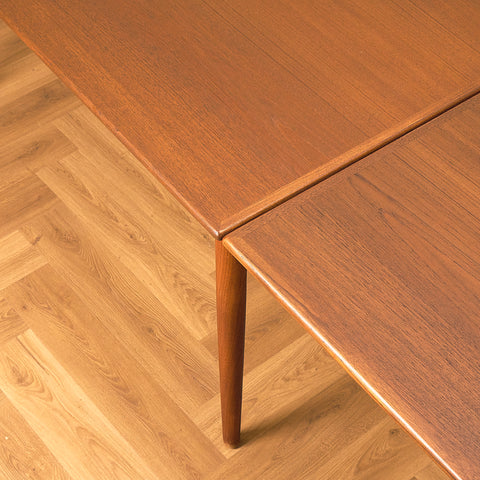 Danish Teak Dining Table with Draw Leaves