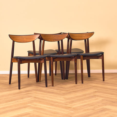 Danish dining chairs in Santos rosewood by Harry Østergaard for Randers Møbelfabrik