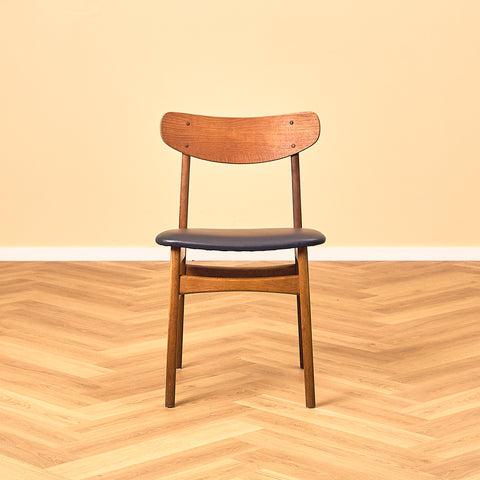 Danish Dining Chair in Dark Teak and Oak