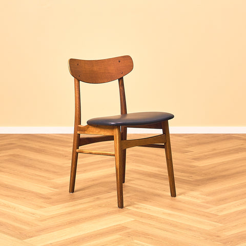 Danish Dining Chair in Dark Teak and Oak