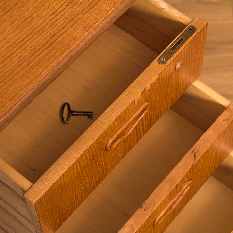 Swedish writing desk in teak and oak