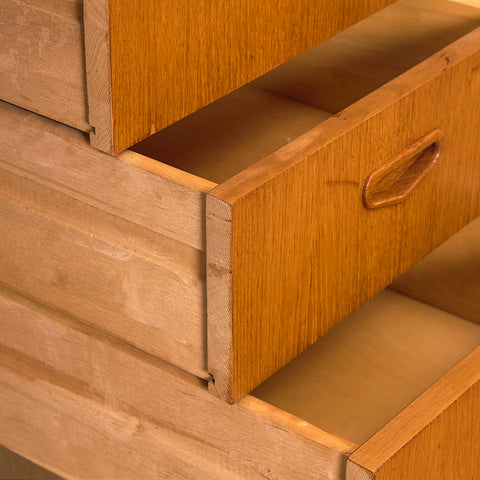 Swedish writing desk in teak and oak