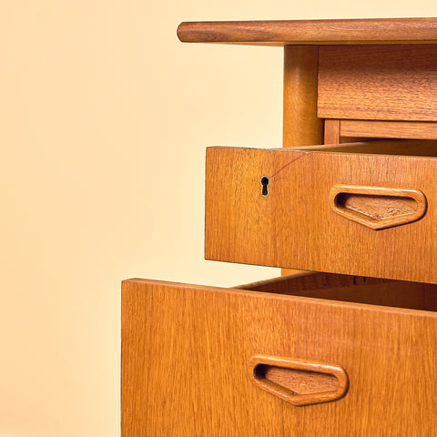 Swedish writing desk in teak and oak