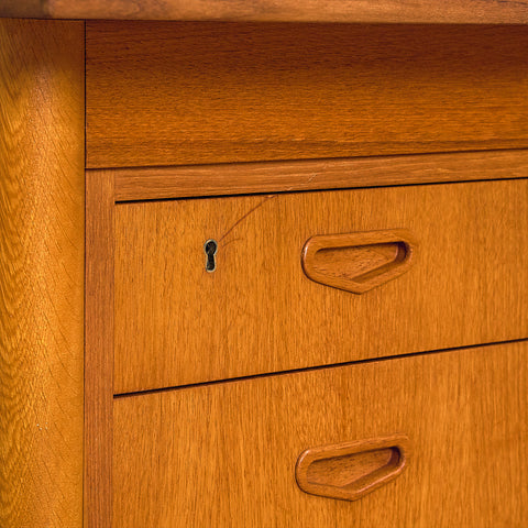 Swedish writing desk in teak and oak