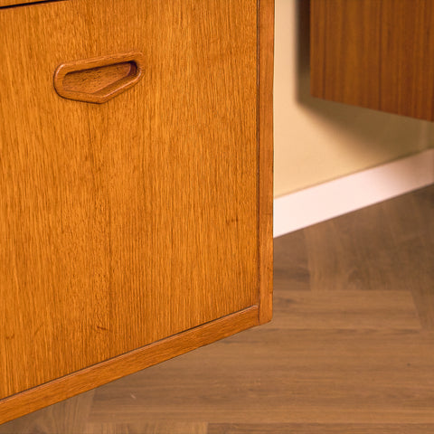 Swedish writing desk in teak and oak