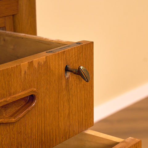 Swedish writing desk in teak and oak