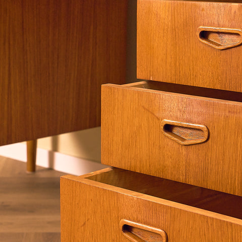 Swedish writing desk in teak and oak