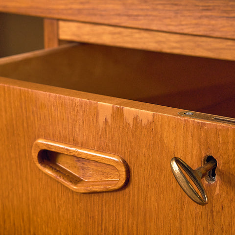 Swedish writing desk in teak and oak