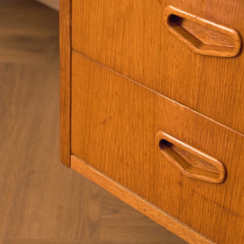 Swedish writing desk in teak and oak