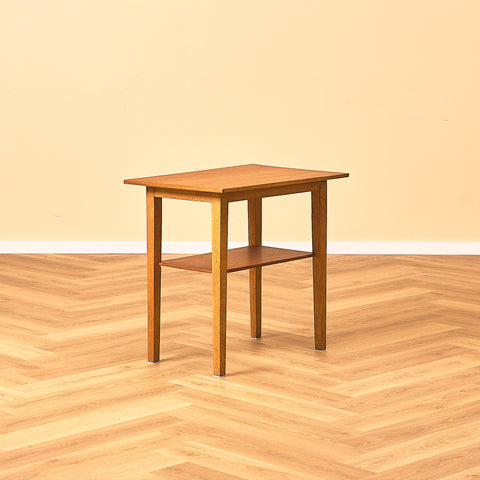 Side table in teak and oak