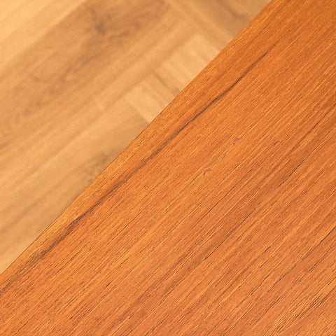 Side table in teak and oak