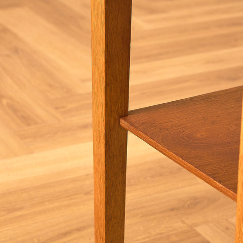 Side table in teak and oak