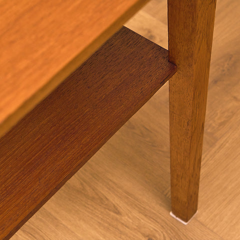 Side table in teak and oak