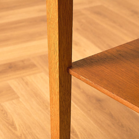 Side table in teak and oak