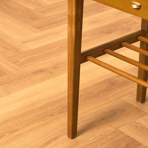 Swedish bedside table in beech and teak