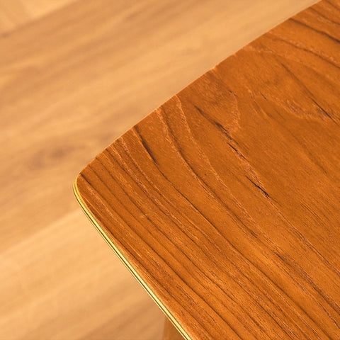 Swedish bedside table in beech and teak