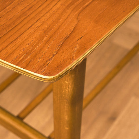 Swedish bedside table in beech and teak