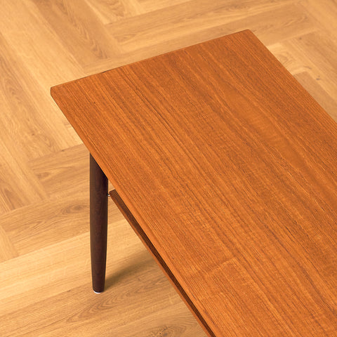 Danish coffee table in teak and walnut