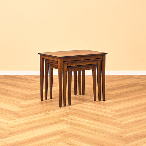 Danish set of nest of tables in Santos rosewood by Kvalitet Form Funktion