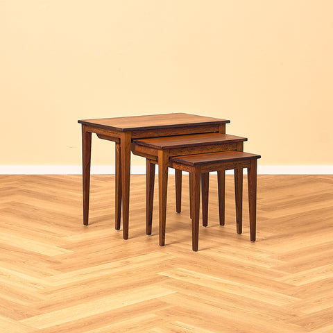 Danish set of nest of tables in Santos rosewood by Kvalitet Form Funktion