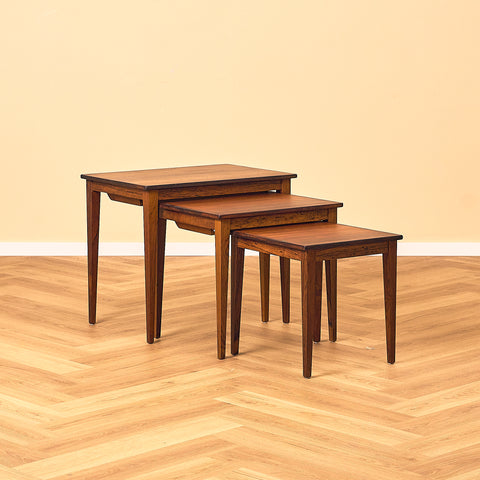 Danish set of nest of tables in Santos rosewood by Kvalitet Form Funktion